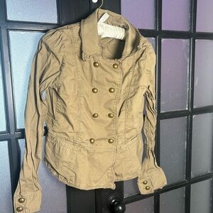 LOFT Army Green Double Breasted Utility Jacket Size 6